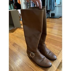 Tory Burch brown leather tall knee high riding boots 9.5